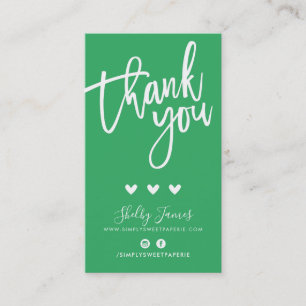 THANK YOU FOR YOUR ORDER insert modern kelly green