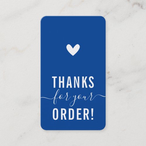 THANK YOU FOR YOUR ORDER insert modern royal blue