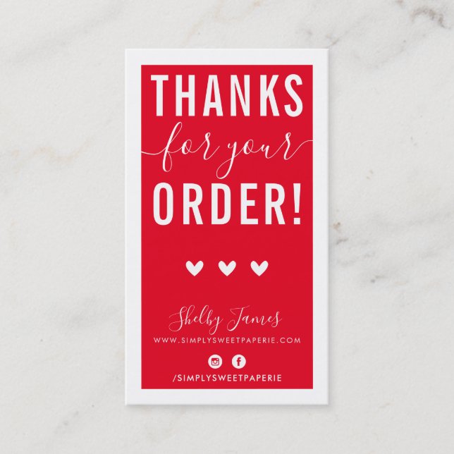 THANK YOU FOR YOUR ORDER insert modern xmas red (Front)