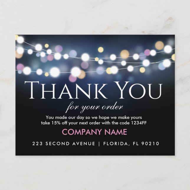 Thank You For Your Order Inserts Custom Business Announcement Postcard (Front)