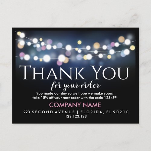 Thank You For Your Order Inserts Custom Business Announcement Postcard