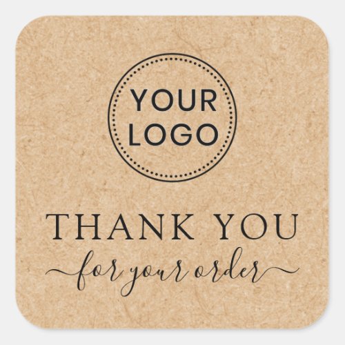 Thank you for your order Kraft look thank you Square Sticker