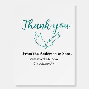Thank you for your order leaf website company name foam board