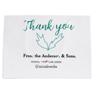 Thank you for your order leaf website company name large gift bag
