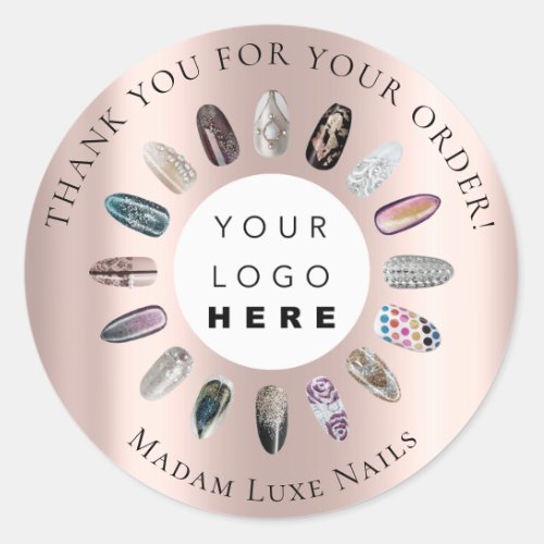 Thank You For Your Order Madam Luxe Nails Classic Round Sticker