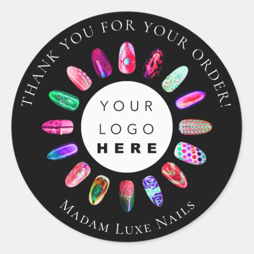 Thank You For Your Order Madam Luxe Nails Red Classic Round Sticker