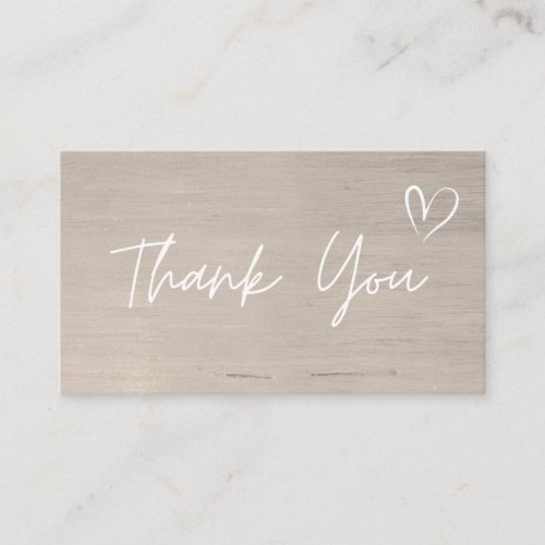Thank You For Your Order Minimal Wood Trendy Font Business Card