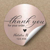 Thank You for Your Order Modern Rose Gold Business