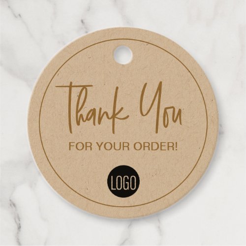 Thank you for your Order Modern Script Your Logo Favor Tags