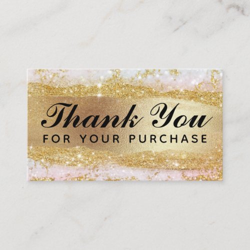 Thank You For Your Order Purchase Gold Glitter Business Card