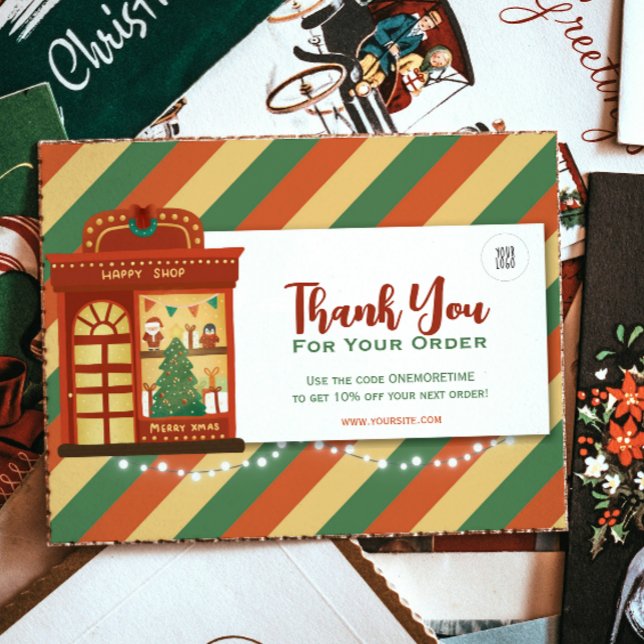 Thank you for your order Retro Christmas Card (Creator Uploaded)