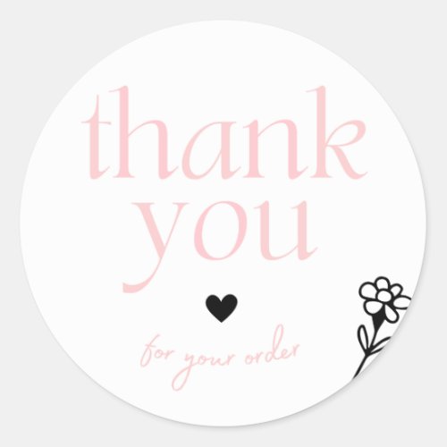 Thank You For Your Order Simple Classic Round Sticker