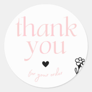 Thank You For Your Order Simple Classic Round Sticker