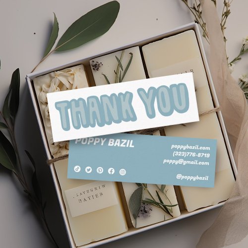 Thank You for your Order Social Media Icons Chic Mini Business Card