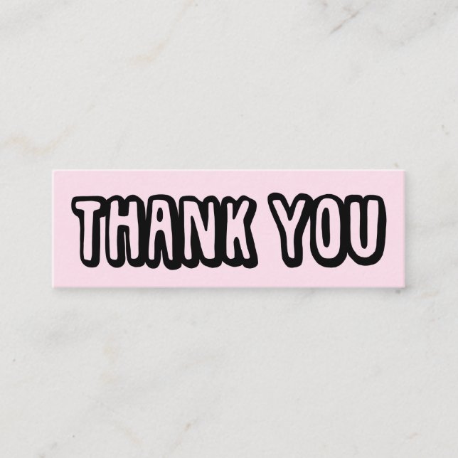 Thank You for your Order Social Media Icons Pink Mini Business Card (Front)
