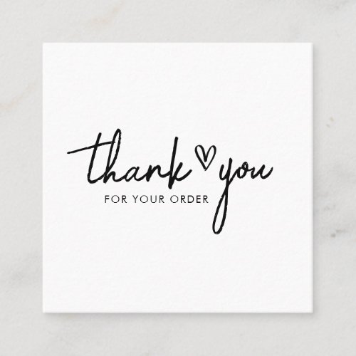 thank you for your order square business card