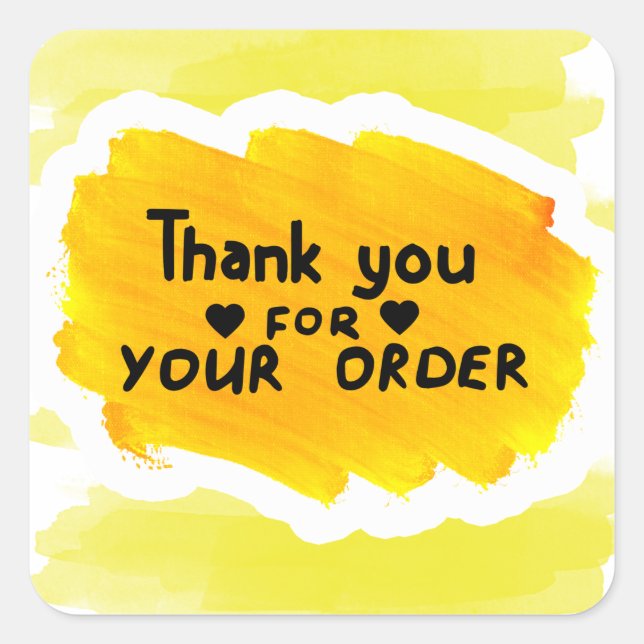 Thank you for your order square sticker (Front)