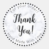 Thank you for your order stickers, flowers square sticker