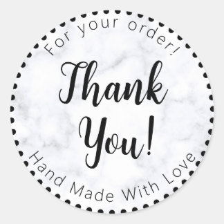 Thank You For Your Order/ Sticker/Marble Classic Round Sticker