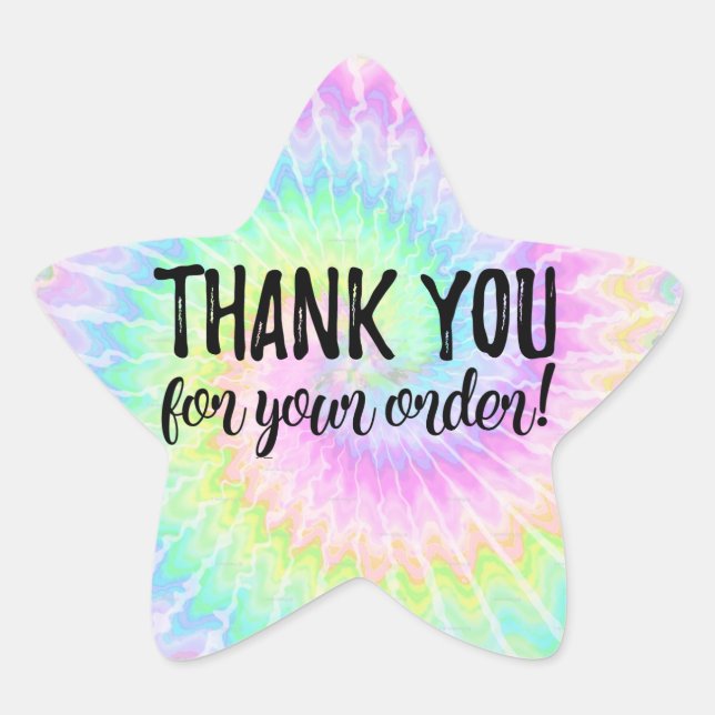 Thank you for your order tie dye label (Front)