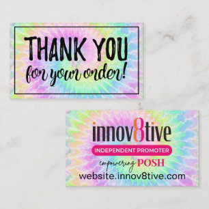 Thank you for your order tie dye Posh card