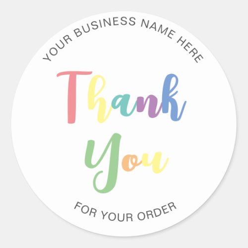 Thank you for your order typography classic round  classic round sticker