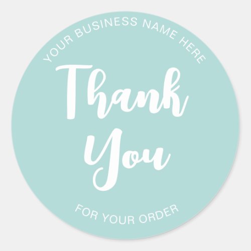 Thank you for your order typography classic round sticker