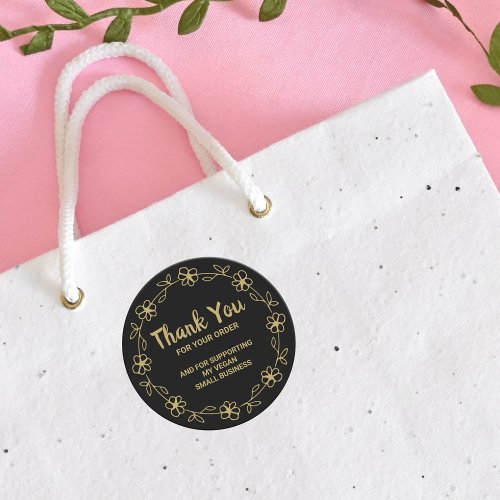 Thank You For Your Order Vegan Business Classic Round Sticker