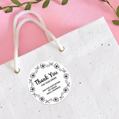 Thank You For Your Order Vegan Business  Classic Round Sticker