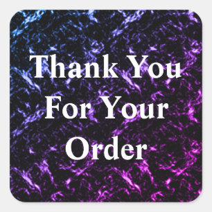 Thank You for Your Order Vibrant Blue Appreciation Square Sticker