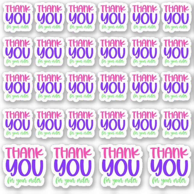 Thank You For Your Order - Vinyl Sticker (Front)