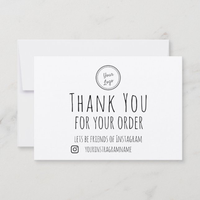 Thank You For Your Order | Your Logo | Kraft Paper Card (Front)