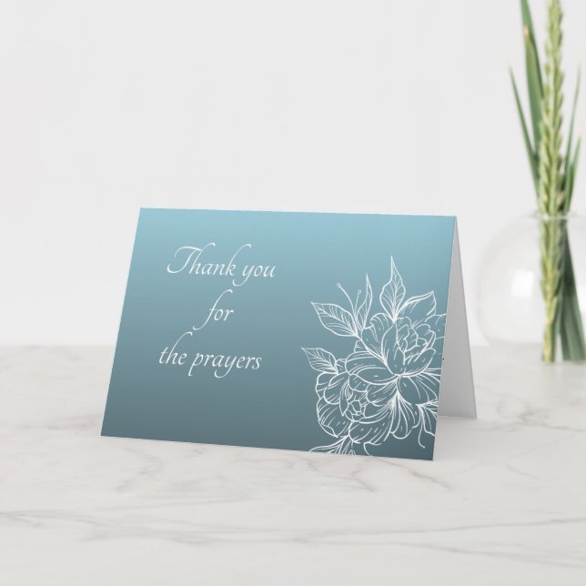 Thank You For Your Prayers Flower Drawing. (Front)