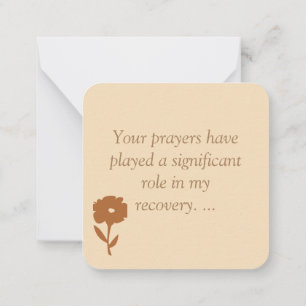 Thank you for your Prayers Note Card