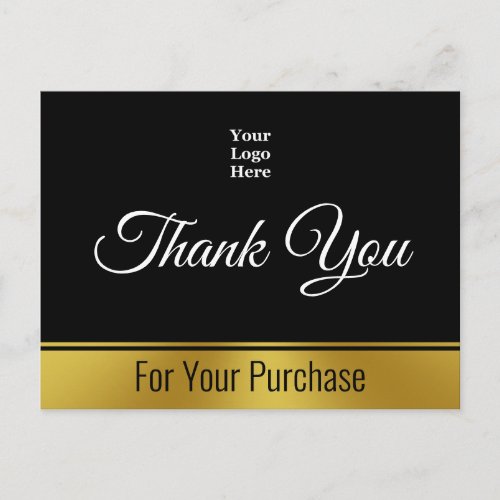 Thank You For Your Purchase 2_sided Business Logo Postcard