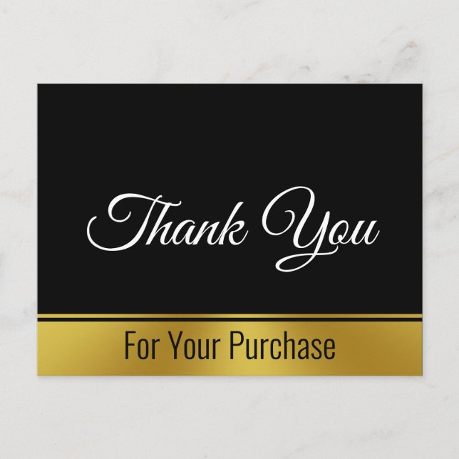 Thank You For Your Purchase 2-sided Text Template Postcard (Front)
