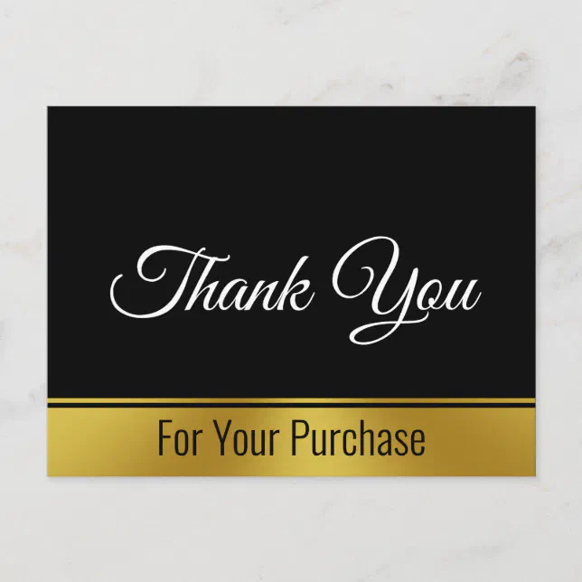 Thank You For Your Purchase 2-sided Text Template Postcard | Zazzle