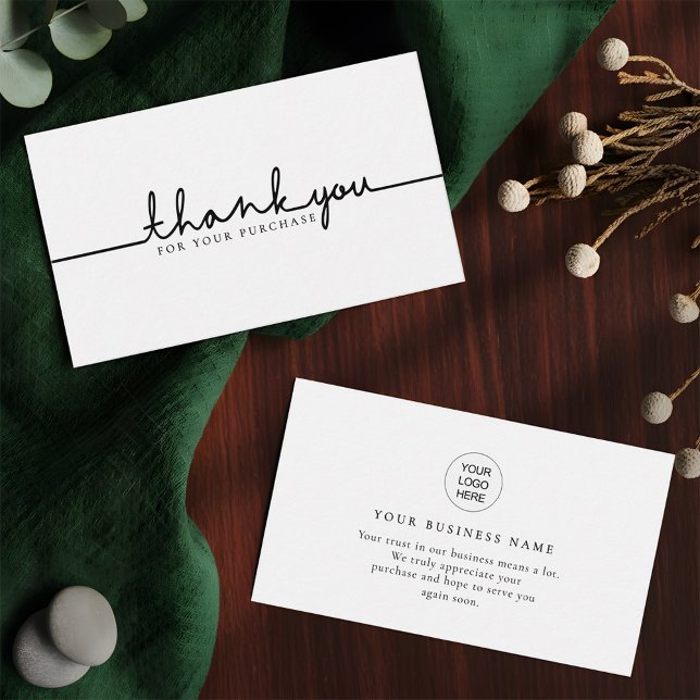 Thank You For Your Purchase Add Your Logo Business Card (Creator Uploaded)