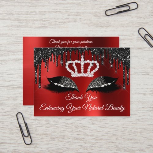 Thank You For Your Purchase Black Drips Princess Business Card