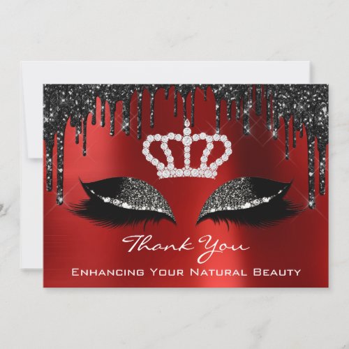 Thank You For Your Purchase Black Drips Red Glam Invitation