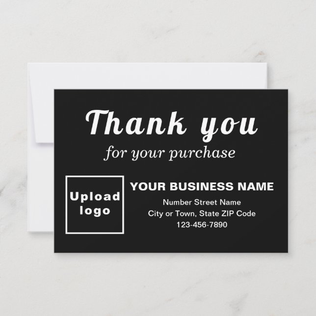 Thank You For Your Purchase Black Flat Card (Front)