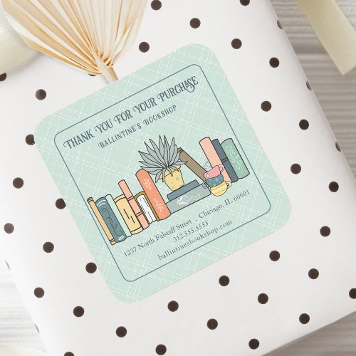 Thank You For Your Purchase Book Related Business Square Sticker