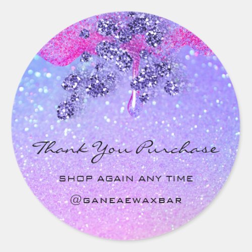 Thank You For Your Purchase Boutique Glitter Spark Classic Round Sticker