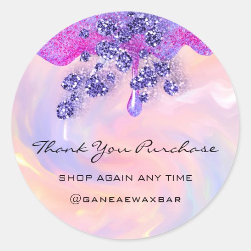 Thank You For Your Purchase Boutique Modern Pink Classic Round Sticker