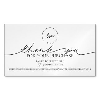 THANK YOU FOR YOUR PURCHASE BUSINESS CARDS