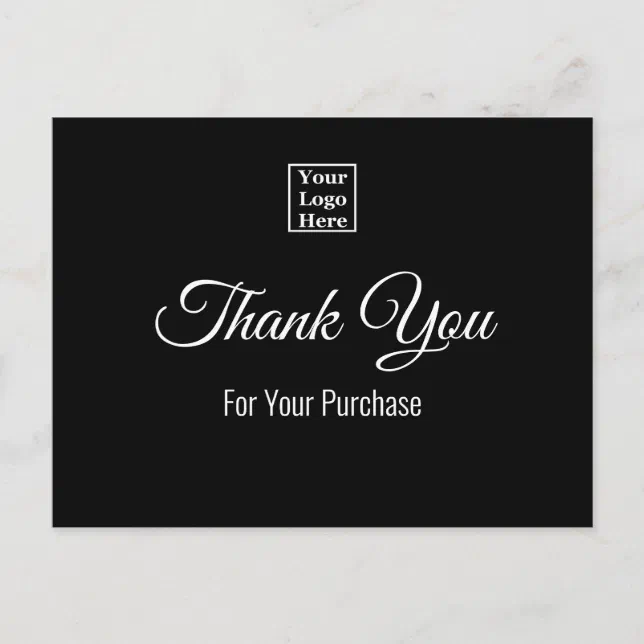 Thank You For Your Purchase Business Template Postcard | Zazzle