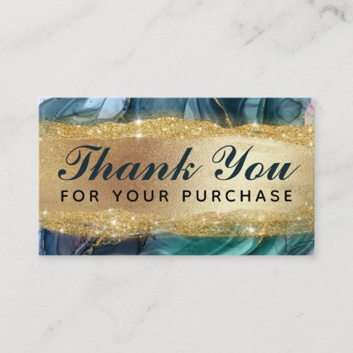 Thank You For Your Purchase Cards Teal Ink Gold