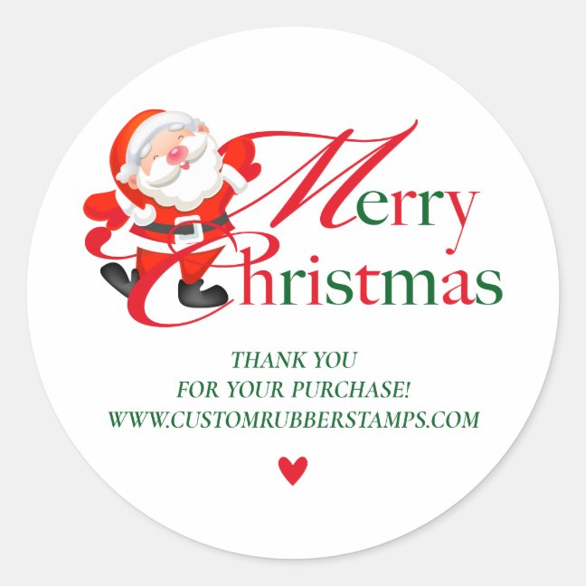 Thank You For Your Purchase Christmas holiday Classic Round Sticker