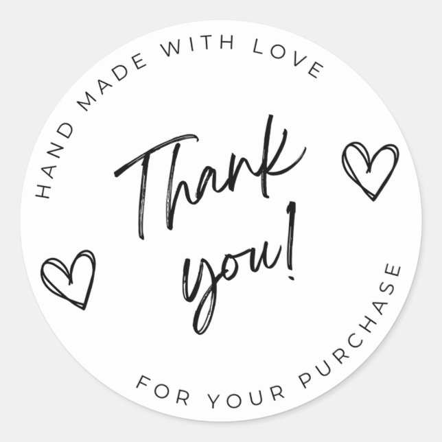 Thank you for your purchase classic round sticker (Front)