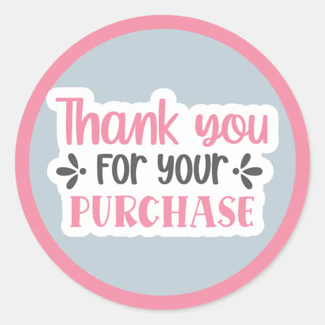 Purchase Sticker Thank You For Your Purchase Classic Round Sticker | Zazzle